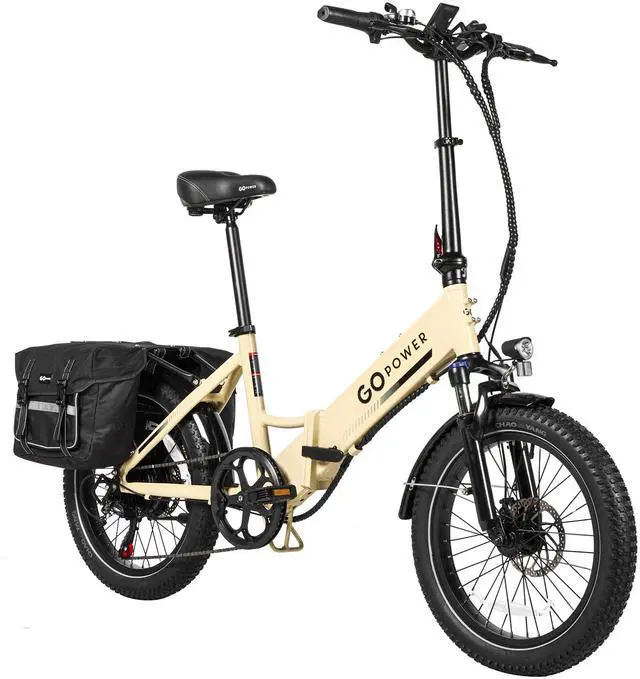 Main image of GoPowerBike GoPlus Folding Electric Bike | 20" Fat Tire eBike | 500W Motor, 20mph Top Speed | 45+ Mile Range, 5 Pedal-Assist Levels | Removable Battery | Class 1 & 2