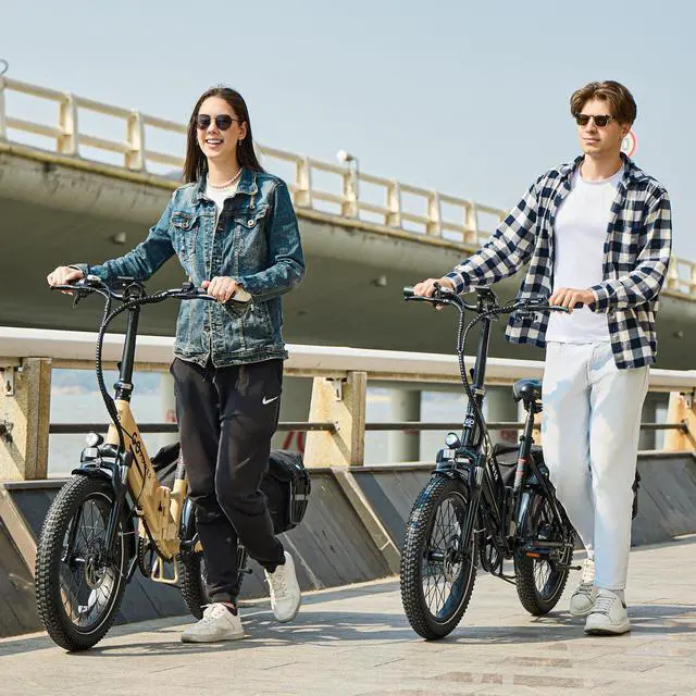 Alt view image 3 of 7 - GoPowerBike GoPlus Folding Electric Bike | 20" Fat Tire eBike | 500W Motor, 20mph Top Speed | 45+ Mile Range, 5 Pedal-Assist Levels | Removable Battery | Class 1 & 2