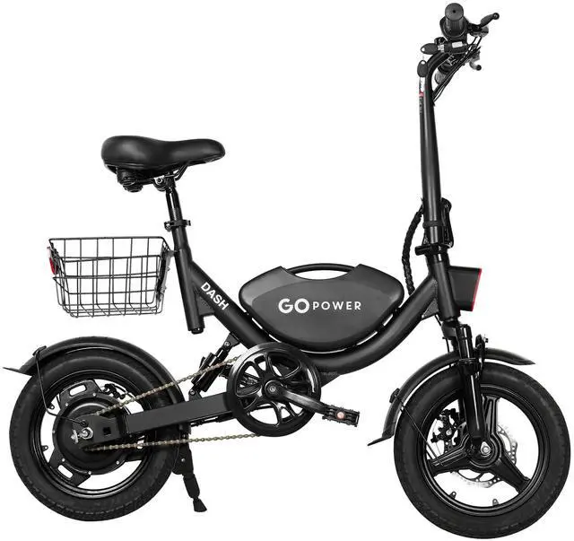 Alt view image 6 of 7 - GoPowerBike GoDash Electric Bike | Compact Folding Adult Mini E-Bike | Dual Disc Brakes | Dual Shock Suspension | Throttle and Pedal Assist | 400W Motor | 14 Tires | Up to 30 Mile Range