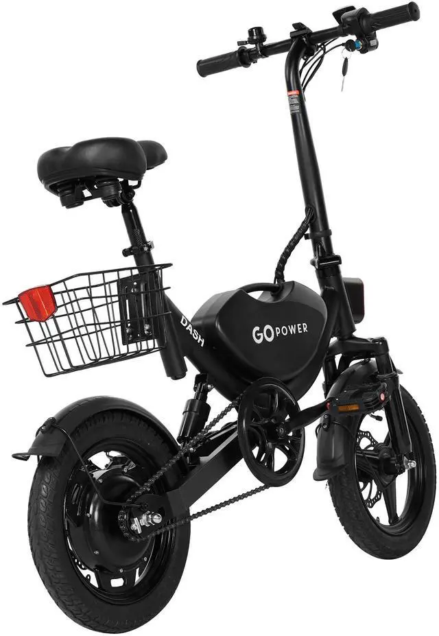 Alt view image 7 of 7 - GoPowerBike GoDash Electric Bike | Compact Folding Adult Mini E-Bike | Dual Disc Brakes | Dual Shock Suspension | Throttle and Pedal Assist | 400W Motor | 14 Tires | Up to 30 Mile Range