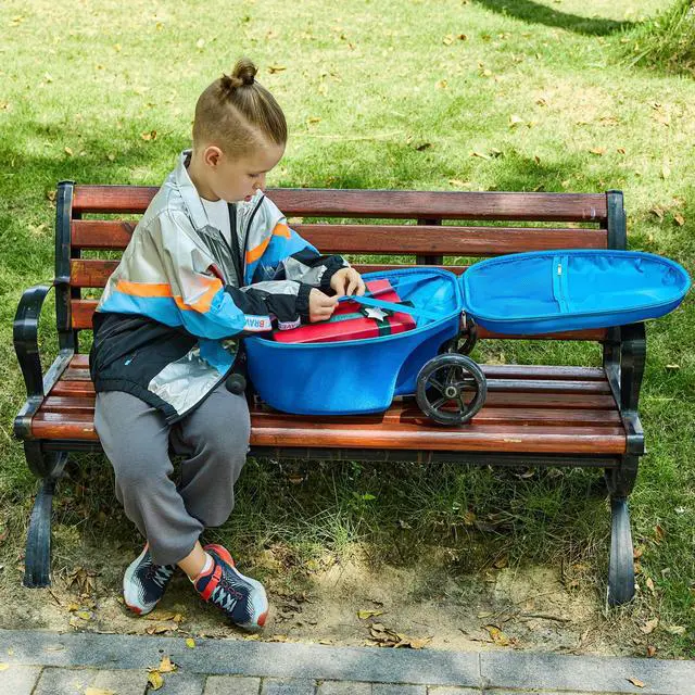 Alt view image 5 of 5 - GoPowerBike GoVoyage Kids 2-in-1 Luggage Scooter | 3-Wheel Design with Light-Up Wheels, Foldable and Convertible for Travel