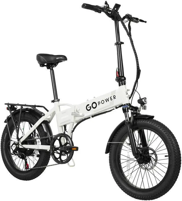Alt view image 2 of 7 - GoPowerBike GoExpress V2 Folding Electric Bike 20mph Max Speed & 750W Motor White