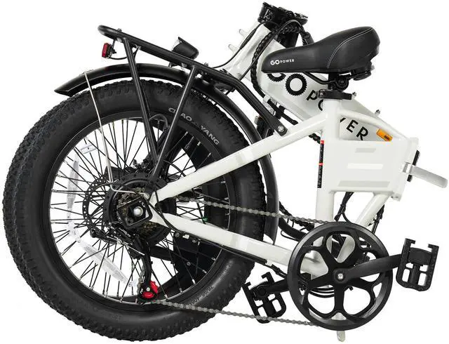 Alt view image 3 of 7 - GoPowerBike GoExpress V2 Folding Electric Bike 20mph Max Speed & 750W Motor White
