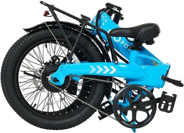 Alt view image 4 of 4 - GoPowerBike GoVolt Folding Electric Bike for Adults | 20" Tires | 500W Motor | 45+ Mile Range | 20mph Top Speed | 5 Pedal Assist Levels | Removable Battery | Class 1 & 2 eBike Blue