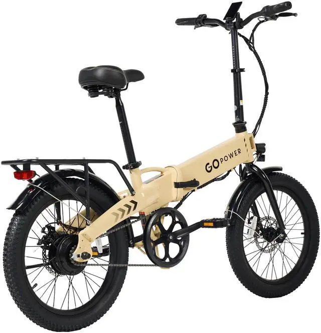 Alt view image 2 of 4 - GoPowerBike GoVolt Folding Electric Bike for Adults | 20" Tires | 500W Motor | 45+ Mile Range | 20mph Top Speed | 5 Pedal Assist Levels | Removable Battery | Class 1 & 2 eBike Sand