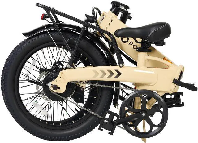 Alt view image 3 of 4 - GoPowerBike GoVolt Folding Electric Bike for Adults | 20" Tires | 500W Motor | 45+ Mile Range | 20mph Top Speed | 5 Pedal Assist Levels | Removable Battery | Class 1 & 2 eBike Sand