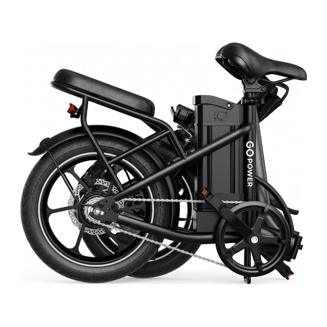 Alt view image 5 of 7 - GoPowerBike GoBreeze Electric Bike for Adults | Folding E-Bike | 16" Tires | Up to 35-Mile Range | 3 Riding Modes | 20 MPH Top Speed | 350W Hub Motor | LED Display | Dual Disc Brakes | Removable Batte
