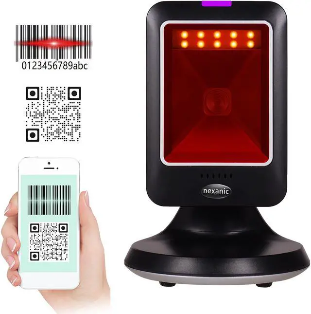 Main image of Nexanic MP6300Y Hand-Free 2D 1D QR Barcode Scanner Omnidirectional Desk Mobile Payment USB Wired for Supermarket Bookstore Retail Hospital