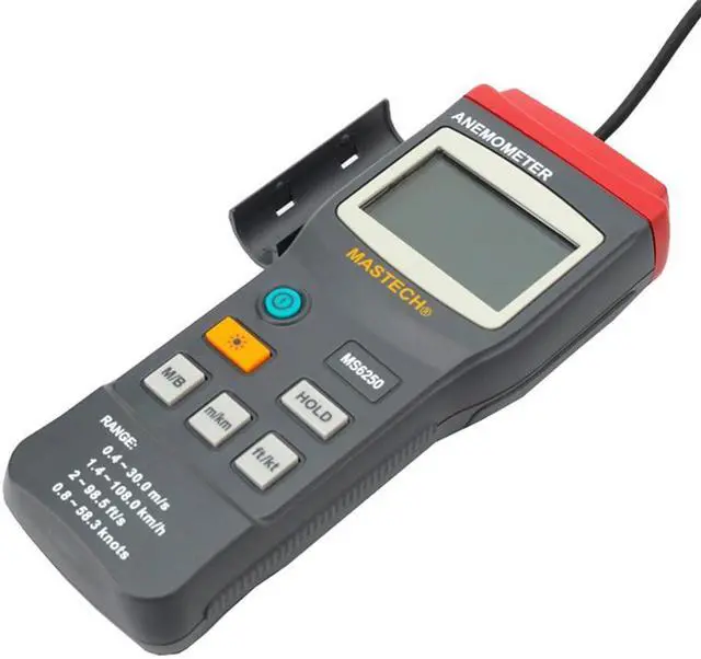 Alt view image 2 of 6 - Mastech MS6250 Anemometer Professional Digital Air Velocity Tester Air Wind Speed Meter Measuring Tool
