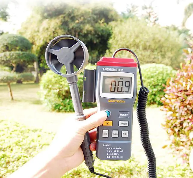 Alt view image 5 of 6 - Mastech MS6250 Anemometer Professional Digital Air Velocity Tester Air Wind Speed Meter Measuring Tool
