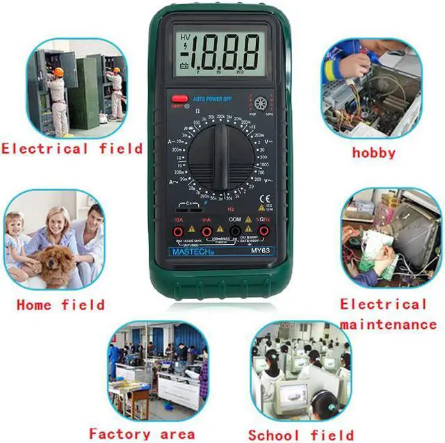 Alt view image 4 of 6 - Mastech MY63 Multimeter Digital Multitester Capacitance Frequency Ammeter Digital Tester MY63