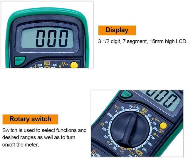 Alt view image 5 of 6 - Mastech MAS830L Multimeter Digital Multitester Current Resistance Capacitance Transistor Diode Digital Tester MAS830L