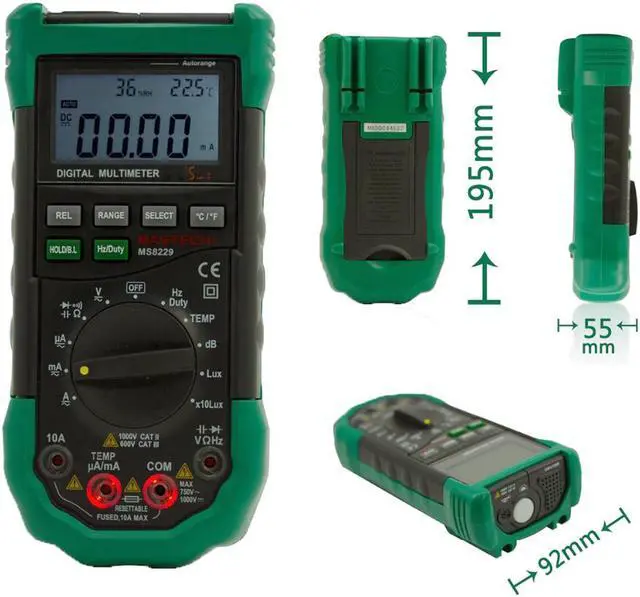 Alt view image 5 of 7 - Mastech MS8229 Multimeter 5 in 1 Digital Multimeter Auto Range Electrical Measure Tool Current Resistance Capacitance Tester MS8229