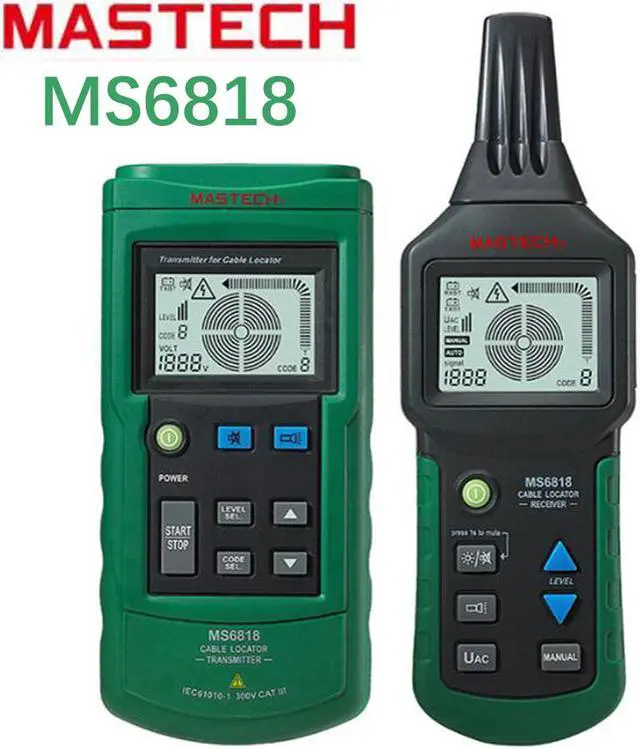 Main image of Mastech MS6818 Wire Cable Tracker Metal Pipe Locator Detector Tester Line Tracker Voltage 12V to 400V Meter Pressure Transmitter Tracker Finder