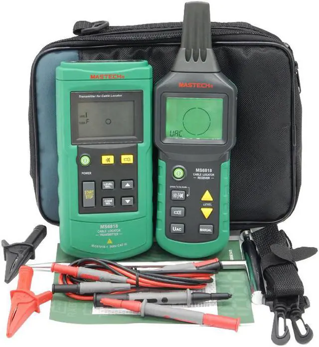 Alt view image 7 of 7 - Mastech MS6818 Wire Cable Tracker Metal Pipe Locator Detector Tester Line Tracker Voltage 12V to 400V Meter Pressure Transmitter Tracker Finder