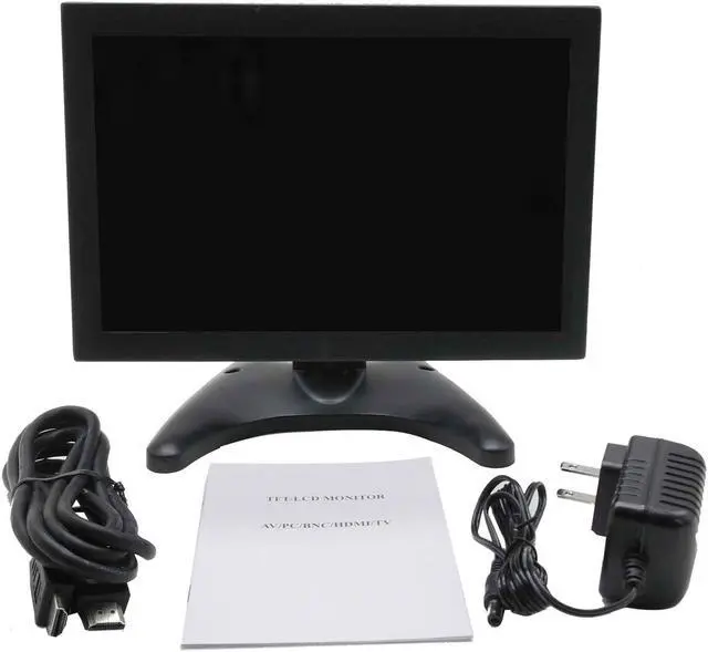 Alt view image 6 of 6 - 10 inch Monitor 1920x1200 FHD1080P IPS Display with Video Audio VGA AV BNC USB HDMI for CCTV Camera PC DVD Laptop