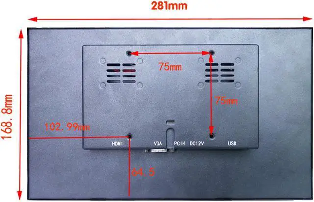 Alt view image 2 of 4 - 11.6 inch 1920*1080 FHD Touch Display Wide View 12 inch Industry Capacitive Touch Monitor with USB/VGA/HDMI/Speakers