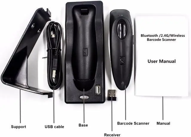Alt view image 7 of 7 - Nexanic MJR40 Bluetooth 2.4Ghz Wireless 2D Barcode Scanner Screen Mobile Payment 2D 1D QR Bar Code Reader