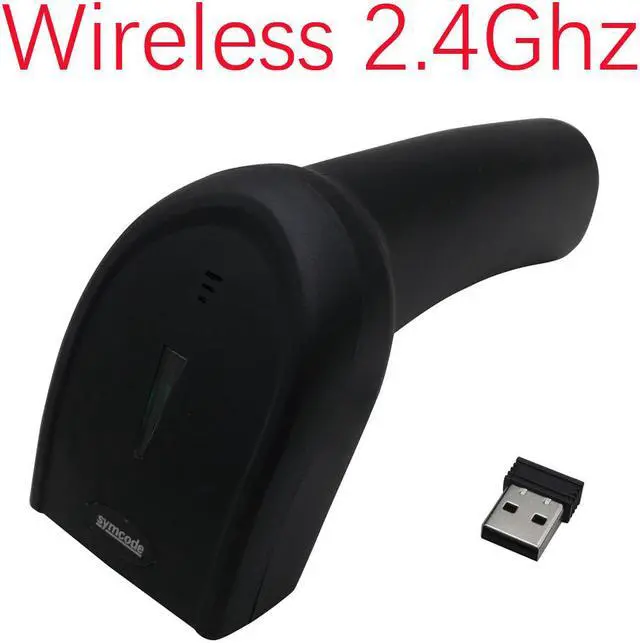 Alt view image 2 of 7 - Symcode Wireless 1D Barcode Reader Screen Computer Mobile Payment  2.4Ghz Cordless 1D Bar Code Scanner