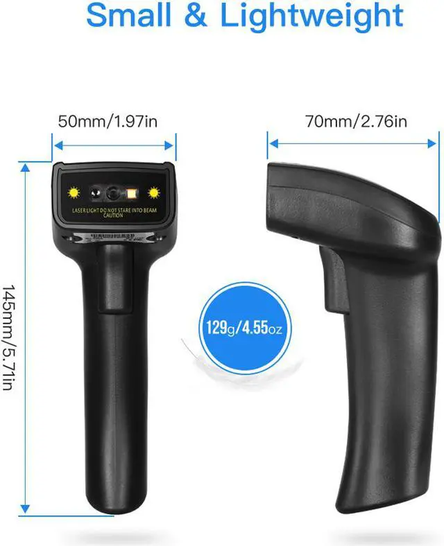 Alt view image 3 of 7 - Symcode Wireless 1D Barcode Reader Screen Computer Mobile Payment  2.4Ghz Cordless 1D Bar Code Scanner