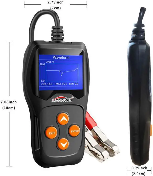 Alt view image 2 of 6 - [ Authorized Distributor ] Konnwei KW600 Car Battery Tester SAE CCA 12V Battery Analyzer Cranking Charging 12V Car Battery Tester
