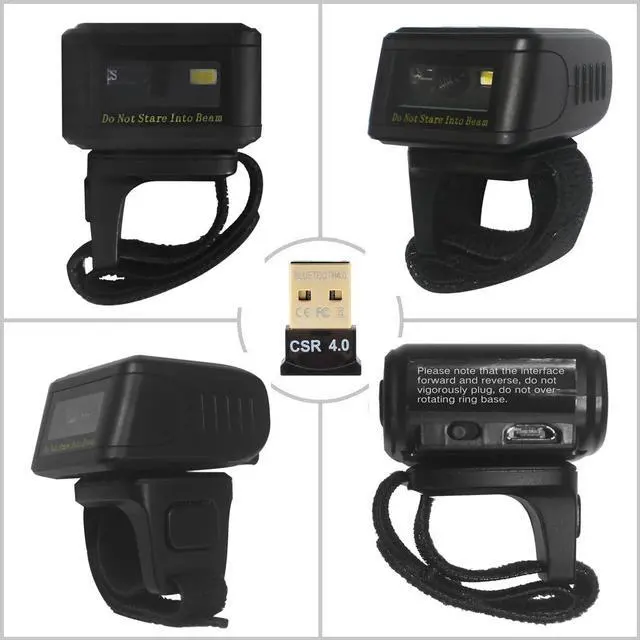 Alt view image 2 of 7 - Nexanic Mini Wireless 1D 2D QR Barcode Scanner Wearable Bluetooth 2D Bar Code Reader Ring Barcode Scanner