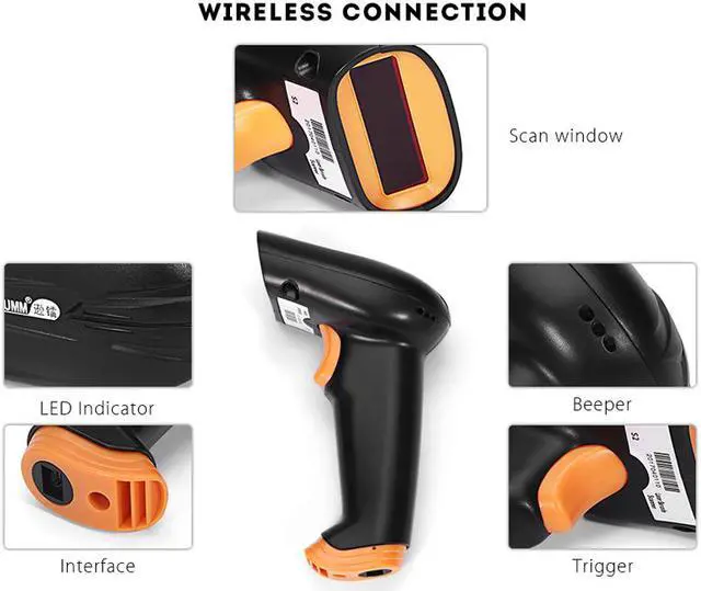 Alt view image 4 of 7 - Nexanic S6 Wireless 1D Barcode Scanner Cordless 1D Bar Code Reader iOS Windows Android