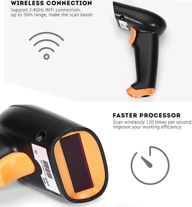Alt view image 5 of 7 - Nexanic S6 Wireless 1D Barcode Scanner Cordless 1D Bar Code Reader iOS Windows Android