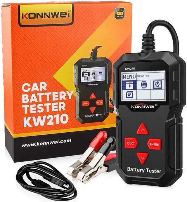 Alt view image 7 of 7 - [Authorized Distributor] Konnwei KW210 SAE Car Battery Tester CCA EN 12V Car Battery Tester IEC Digital Battery Analyzer