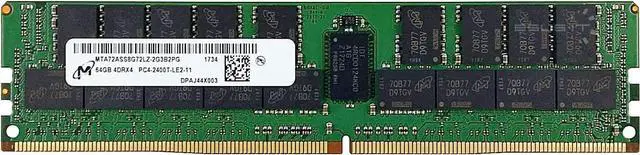 Alt view image 2 of 2 - Micron Memory Bundle with 256GB (4 x 64GB) DDR4 PC4-23466 2933MHz Registered Server Memory (4 x MTA72ASS8G72LZ-2G9J1)
