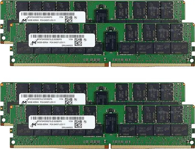 Main image of Micron Memory Bundle with 256GB (4 x 64GB) DDR4 PC4-23466 2933MHz Registered Server Memory (4 x MTA72ASS8G72LZ-2G9J1)