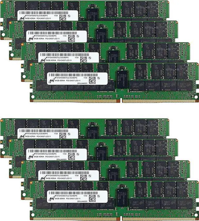 Main image of Micron Memory Bundle with 512GB (8 x 64GB) DDR4 PC4-23466 2933MHz Registered Server Memory (8 x MTA72ASS8G72LZ-2G9J1)