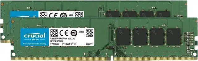 Main image of Micron 64GB Memory Kit with (2 x 32GB) DDR4 PC4-21300 2666 MT/s DR X8 UDIMM CL19 288-Pin Compatible with OptiPlex SFF, Tower 3050, 3060, 3070, 5050, 5060, 5070, 7050, 7060, 7070