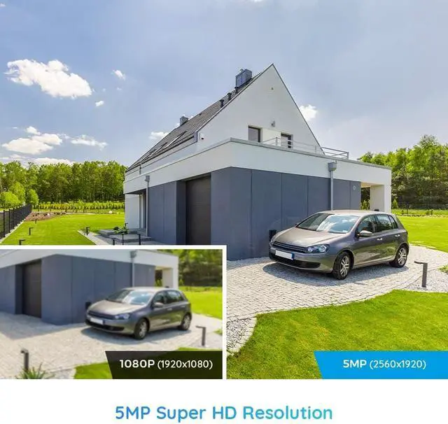 Alt view image 4 of 7 - Reolink 8CH 5MP Outdoor Security Camera System, 4pcs Smart Person/Vehicle Detection 5MP Wired PoE Bullet IP Cameras, 8CH 4K NVR with 2TB HDD for 24/7 Recording, RLK8-510B4-A