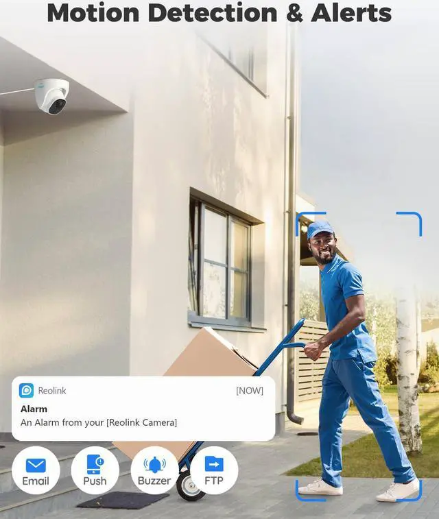 Alt view image 4 of 7 - Reolink 8CH 5MP PoE Home Security Camera System, 4x Wired 5MP Outdoor POE Dome IP Cameras, 8MP/4K 8CH 2TB HDD NVR for 24x 7 Recording, RLK8-520D4-5MP