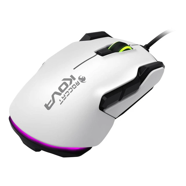 Alt view image 2 of 7 - ROCCAT Kova Pure Performance 7000DPI Optical Gaming Mouse, 1.8m, White (ROC-11-503)