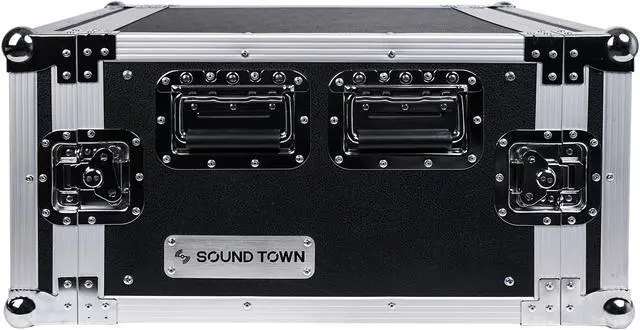 Alt view image 2 of 7 - Sound Town 6U PA/DJ Rack/Road Case, 6-Space, with 17 Depth, Plywood, Metal Ball Corners (STRC-6U)