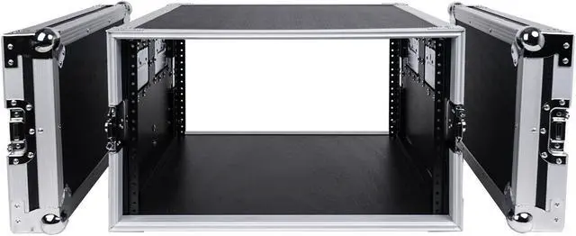 Alt view image 3 of 7 - Sound Town 6U PA/DJ Rack/Road Case, 6-Space, with 17 Depth, Plywood, Metal Ball Corners (STRC-6U)