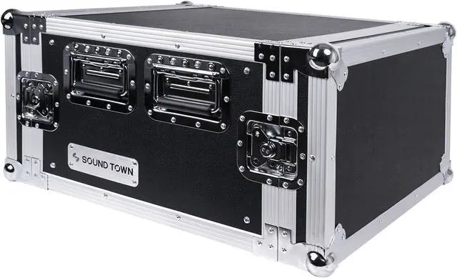 Main image of Sound Town 6U PA/DJ Rack/Road Case, 6-Space, with 17 Depth, Plywood, Metal Ball Corners (STRC-6U)