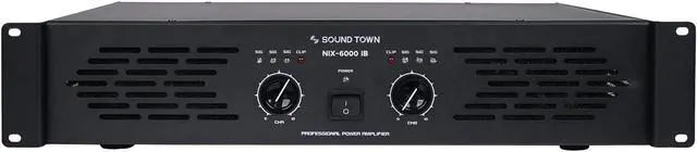 Alt view image 2 of 4 - Sound Town Professional Dual-Channel, 2 x 1560W at 4-ohm, 6000W Peak Output Power Amplifier (NIX-6000IB)