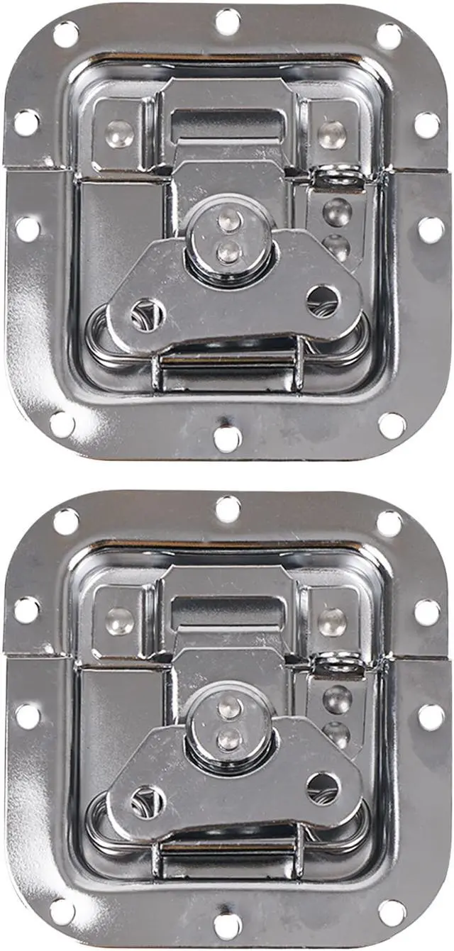 Alt view image 3 of 3 - Sound Town 2-pack Spring Loaded Recessed Medium Butterfly Latches, for Road Flight Case, Chest and Pro Audio Gear, Chromed (ST-RHW-43)