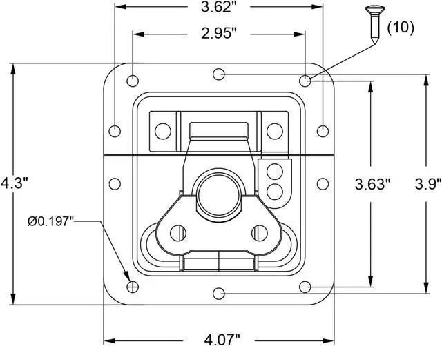 Alt view image 2 of 3 - Sound Town 2-pack Spring Loaded Recessed Medium Butterfly Latches, for Road Flight Case, Chest and Pro Audio Gear, Chromed (ST-RHW-43)