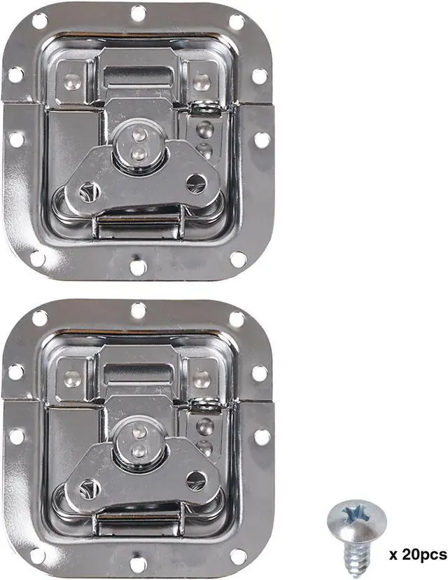 Main image of Sound Town 2-pack Spring Loaded Recessed Medium Butterfly Latches, for Road Flight Case, Chest and Pro Audio Gear, Chromed (ST-RHW-43)