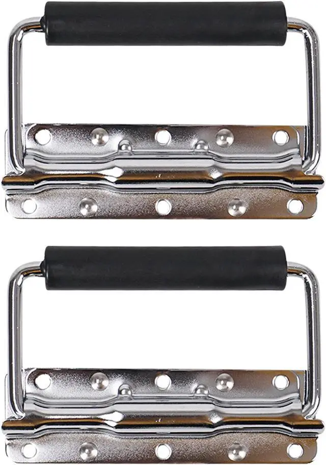 Alt view image 3 of 3 - Sound Town 2-pack Spring Loaded Case Handles, Stainless Surface Mount Handle with Rubber Grip, for Rack Case, Chest, PA Speaker Cabinet, Chromed (ST-RHW-18)