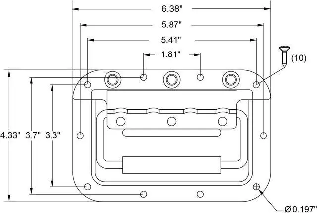 Alt view image 2 of 3 - Sound Town 2 Pack Spring Loaded Case Handles, Stainless Recessed Handles with Rubber Grip and Steel Retainer Plate, for Rack Case, Chest, PA Speaker Cabinet, Chromed (ST-RHW-22)