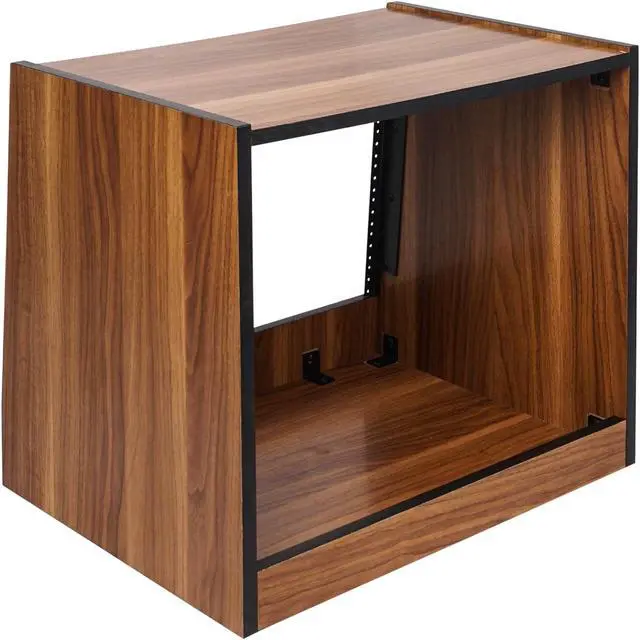 Alt view image 5 of 6 - Sound Town DIY 8U Studio Rack with Furniture Grade Walnut Laminate (SDRK-8WN)