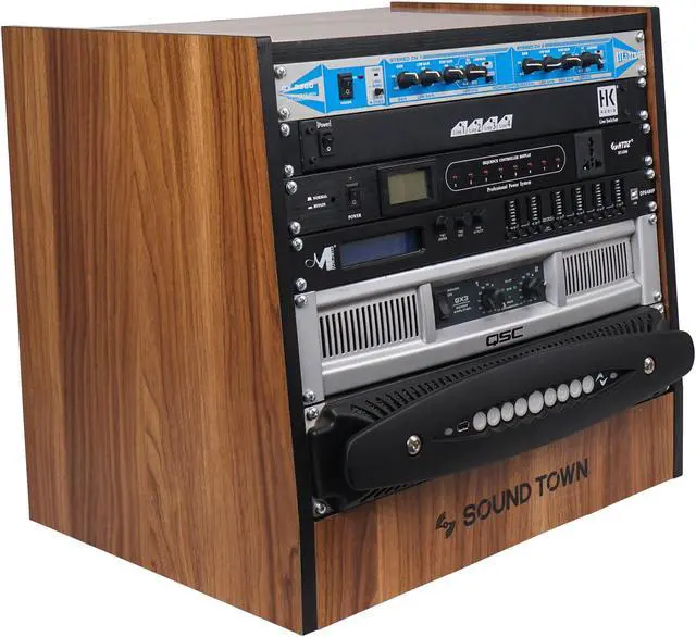 Main image of Sound Town DIY 8U Studio Rack with Furniture Grade Walnut Laminate (SDRK-8WN)