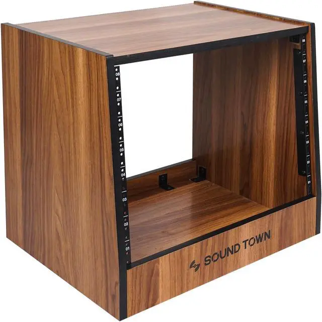 Alt view image 2 of 6 - Sound Town DIY 8U Studio Rack with Furniture Grade Walnut Laminate (SDRK-8WN)