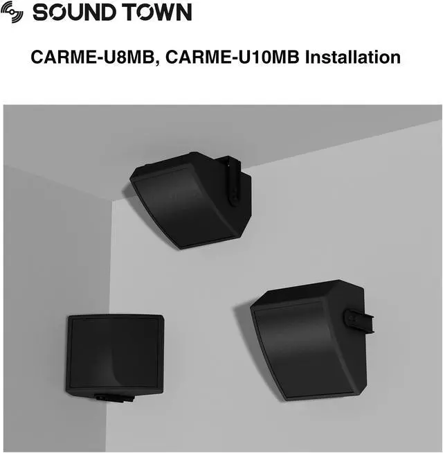 Alt view image 5 of 7 - Sound Town CARME Series 10" Coaxial 2-Way Professional PA DJ Stage Monitor Speaker, Black with U Mounting Bracket, for Installation, Live Sound, Bar, Church (CARME-U10MB)