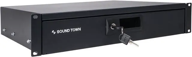 Alt view image 2 of 7 - Sound Town 19-inch 2U Locking Rack Drawer, with Protection Foam (STRD-2D)